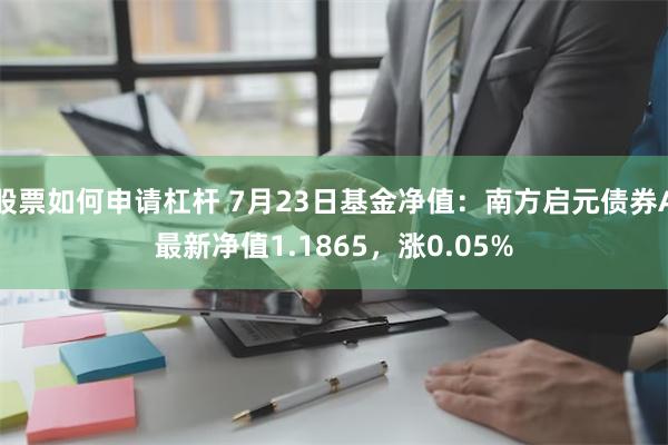 股票如何申请杠杆 7月23日基金净值：南方启元债券A最新净值1.1865，涨0.05%