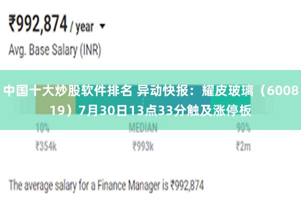 中国十大炒股软件排名 异动快报：耀皮玻璃（600819）7月30日13点33分触及涨停板