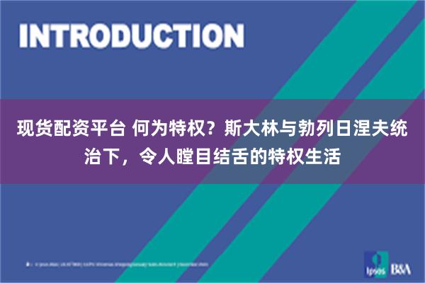 现货配资平台 何为特权？斯大林与勃列日涅夫统治下，令人瞠目结舌的特权生活